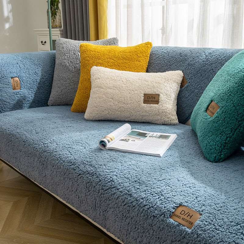 Ultrazachte bankhoes van lamskasjmier – pluizig effect & antislip 